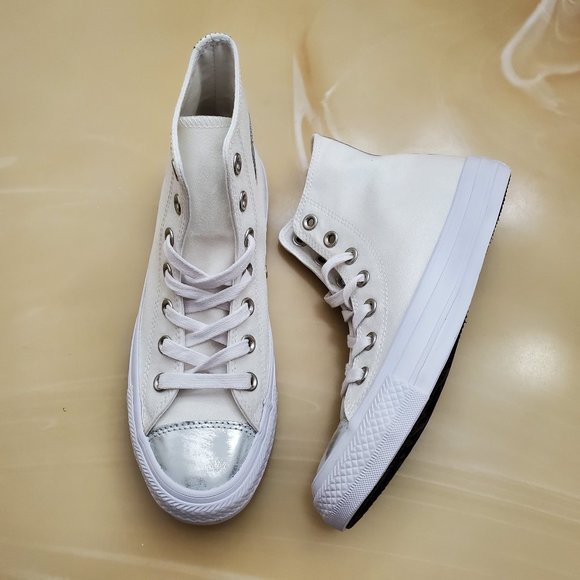 Converse Metallic Distressed Hi Tops - Picture 6 of 10